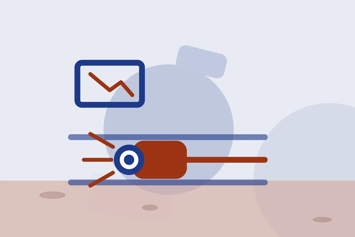 Illustration of a camera inside a sewer pipe with a monitor